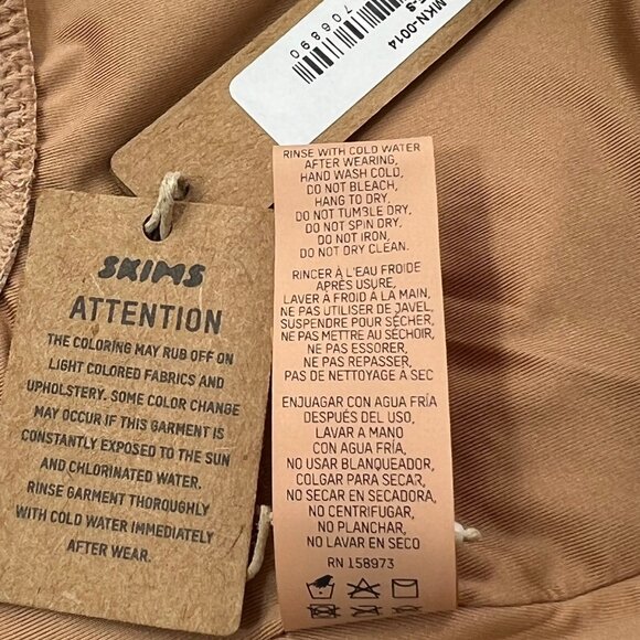 SKIMS Swim One Shoulder Monokini Ochre Womens Small - Picture 11 of 14